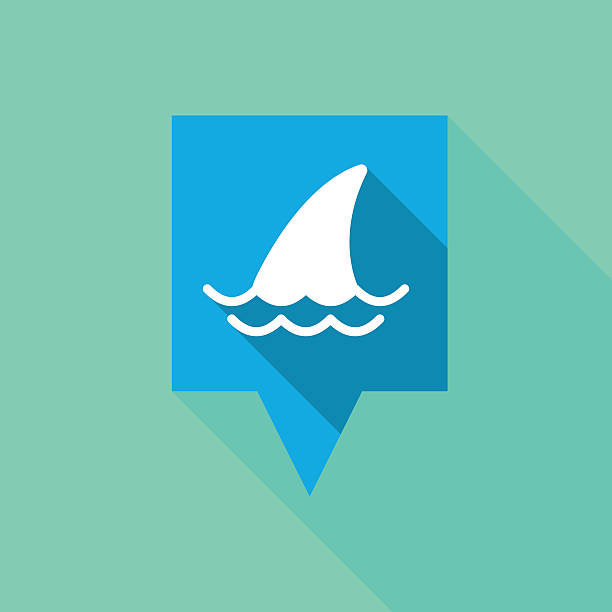 illustrazioni stock, clip art, cartoni animati e icone di tendenza di descrizione del comando icona con pinne di squalo - spinarolo immagine