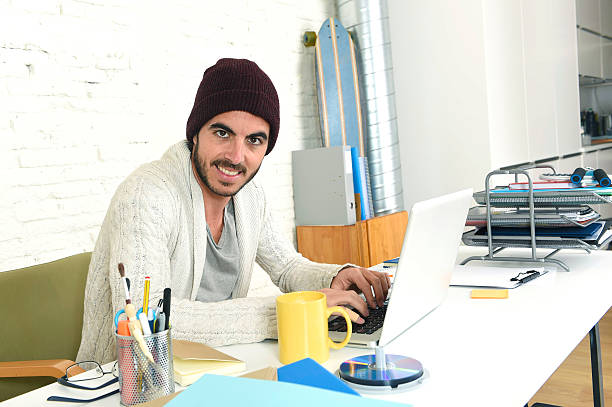 istock trendy businessman hipster style working busy at modern home office 530924848