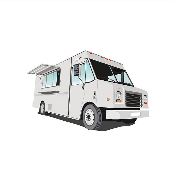 ilustraciones, imágenes clip art, dibujos animados e iconos de stock de gris furgón de comida - meals on wheels illustrations