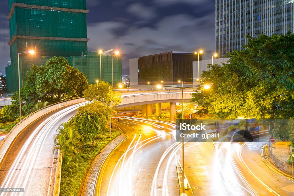 Hong Kong city at night Architecture Stock Photo