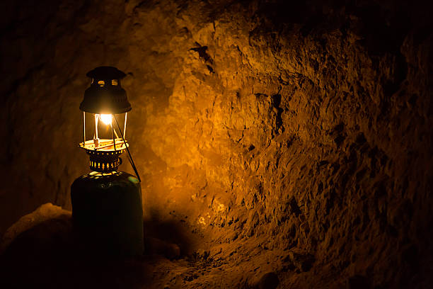 old gas lamp in a mine