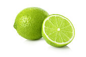 Fresh lime with a half