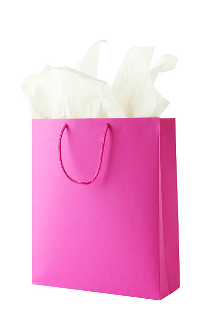 istock Crimson shopping bag isolated on white 530929810
