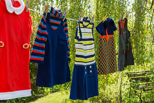 istock Nostalgic kids clothes on the line 530929846