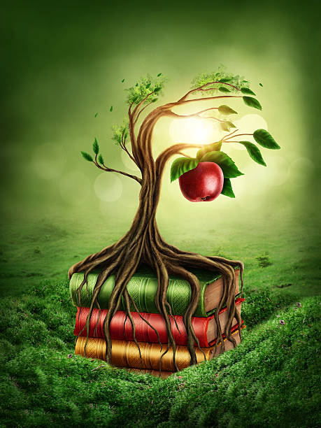 árbol de conocimientos y fruto prohibido - bible book ideas inspiration fotografías e imágenes de stock
