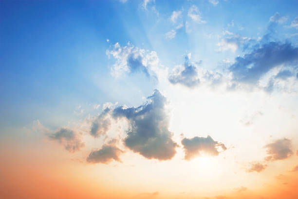 istock Skies are changing from blue to orange in the evening. 530933170