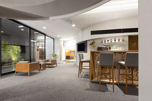 istock Interior of a hotel cafe 530934018