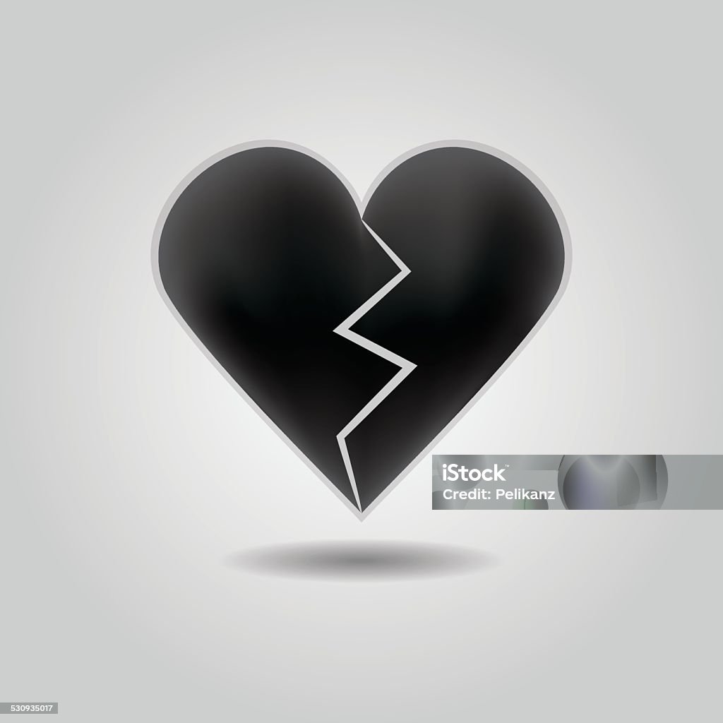 Biểu Tượng Trái Tim Tan Vỡ Trừu Tượng Màu Đen Trên Nền Gradient ...