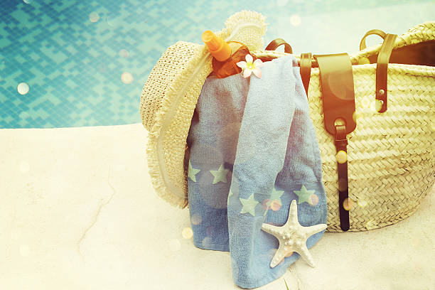 istock Beach accessories. Concept of summer vacations, retro style 530935868