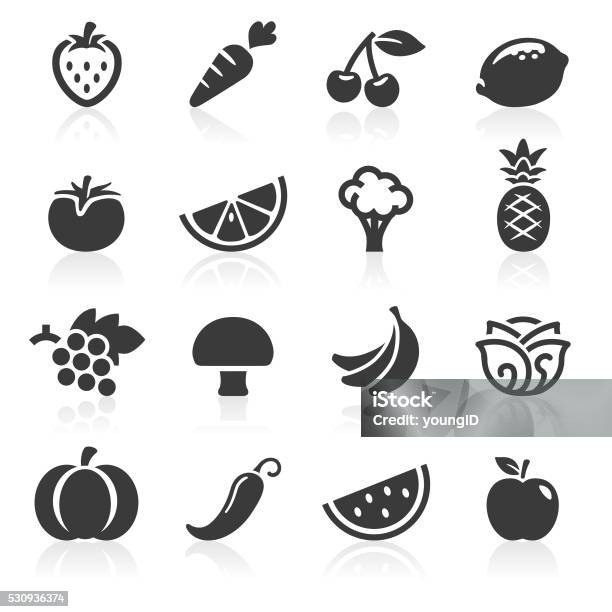 Fruit And Veg Icons Stock Illustration - Download Image Now - Icon, Fruit, Banana