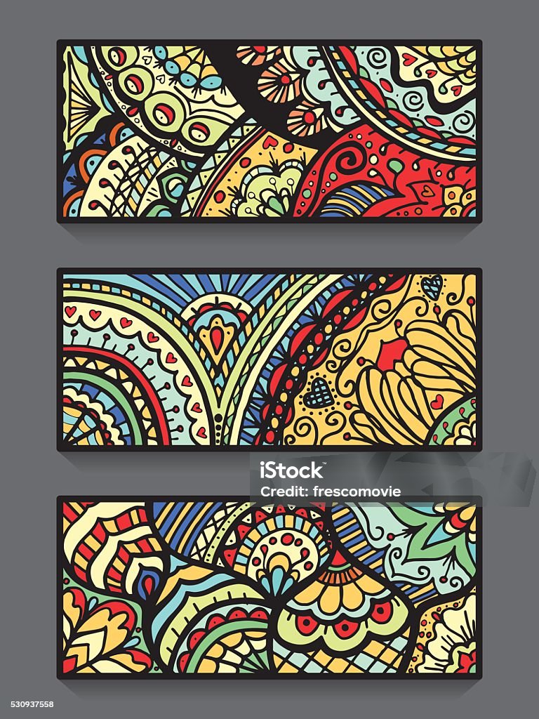 Ethnic Pattern Card Set Ethnic Pattern Cards Stock Illustration - Download Image Now - Abstract ...
