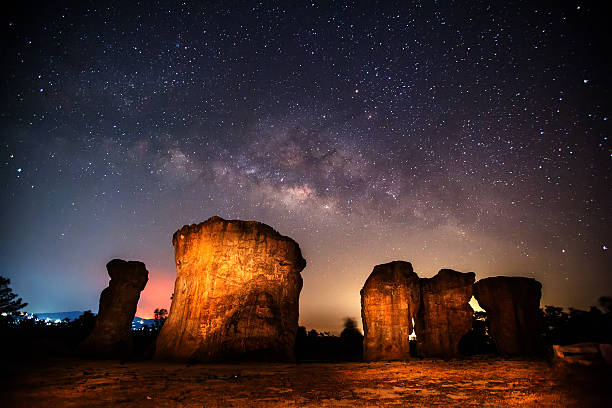 istock Milky Way and stone pillars 530937876