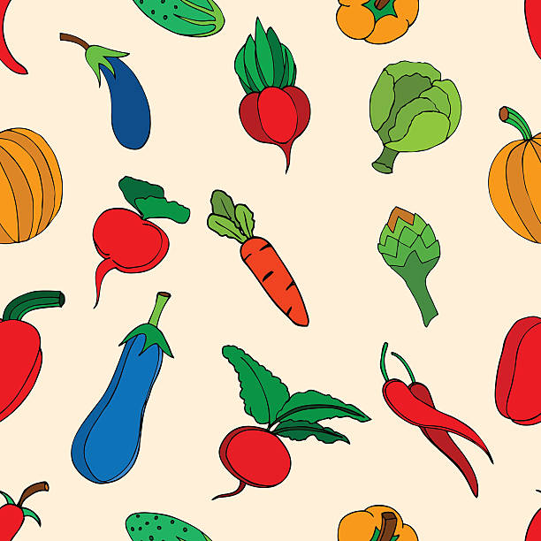 illustrations, cliparts, dessins animés et icônes de légumes et épices - artichoke celery radish kohlrabi