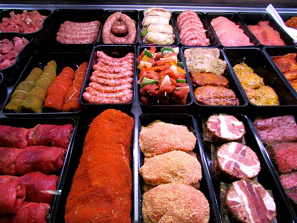 istock Meat department at a German butcher shop  Fleisch 530939837