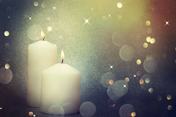 istock Romantic night with candlelight and bokeh background. 530939846