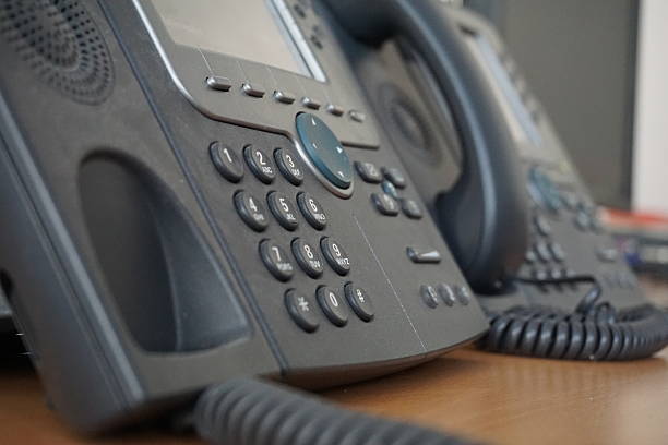 istock Business wired phone with receiver, dial and large display 530940436