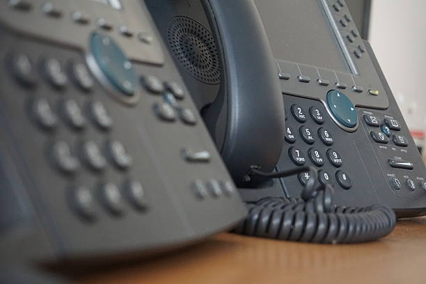 istock Business wired phone with receiver, dial and large display 530940526