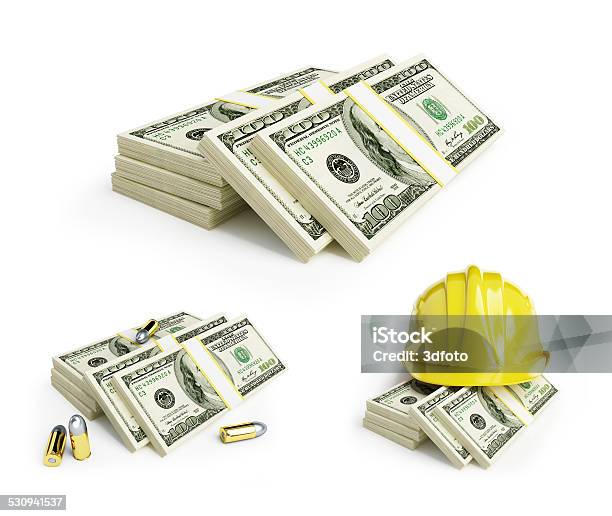 Stacks Of Dollars Set Stock Photo - Download Image Now - 2015, Adult, Ammunition