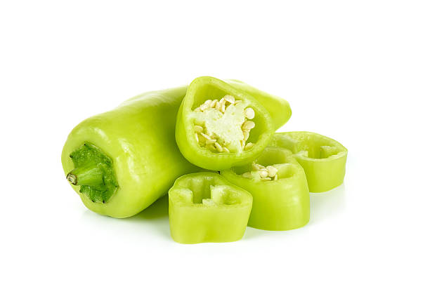 istock Green chilli isolated on the white background 530942640