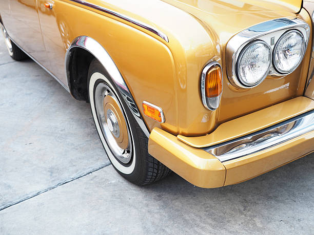 istock Front of yellow classic car 530947872