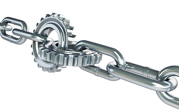 istock chain links machine gear on a white background 530947909