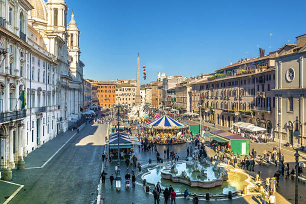 크리스마스에 나보나 광장, 로마 - piazza navona 뉴스 사진 이미지
