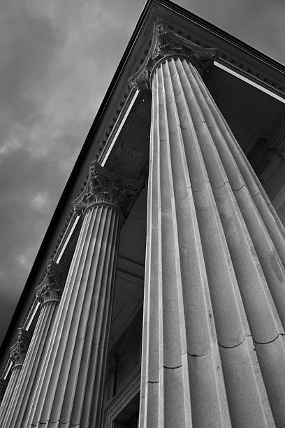istock Pillar seen from below in black and white 530949027