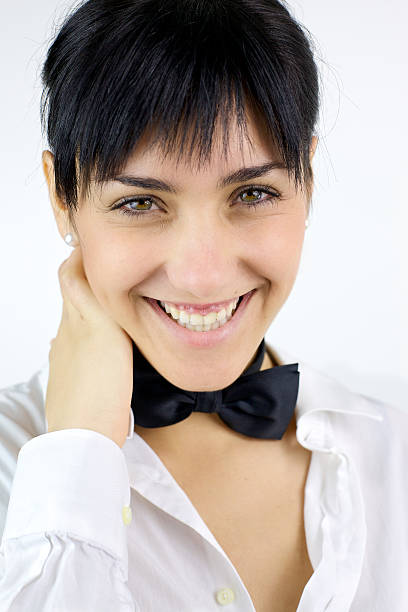 istock Happy girl with tie smiling 530950065