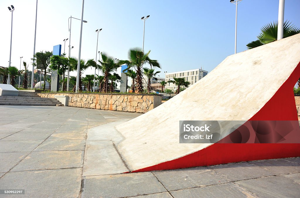 skatepark quarter pipe empty skatepark Building Exterior Stock Photo