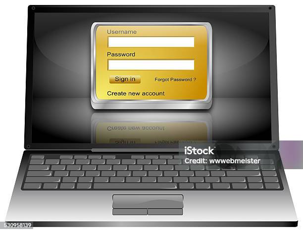 Screen Computer Entry Picture Laptop Computer With Login Screen Stock Illustration - Download Image ...