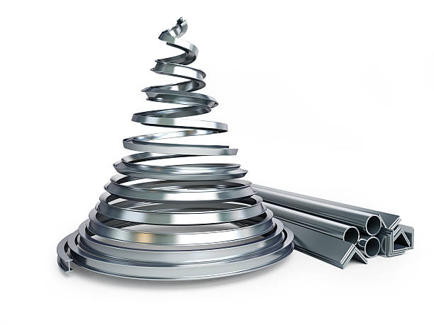 Christmas tree metal on a white background stock photo