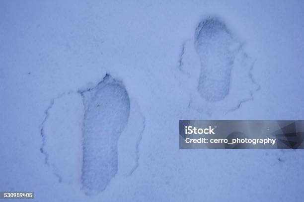 Footprints In The Snow Stock Photo - Download Image Now - 2015, Activity, Boot