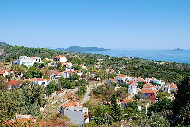 Hora village, Alonnisos island stock photo