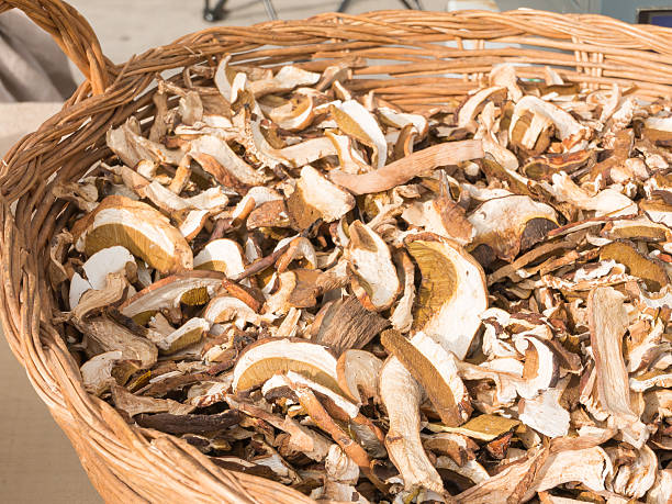 istock dried porcini mushrooms in wicker bowl 530963521