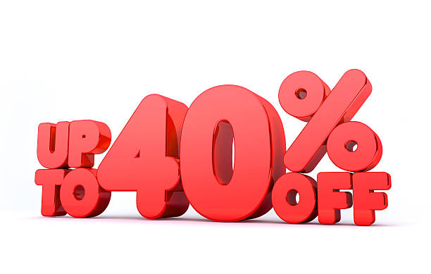 istock Up to 40% Off 3D Render Red Word Isolated 530963901