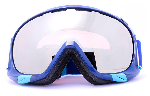 istock Blue winter Skiing goggles isolated on white background 530964115