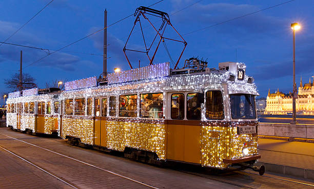 Light tram in Budapest stock photo