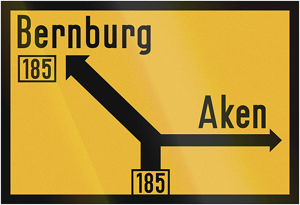 istock Direction Sign To Bernburg And Aken 1956 530964689