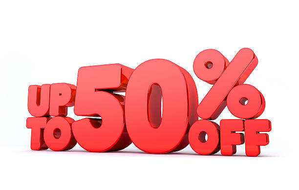 istock Up to 50% Off 3D Render Red Word Isolated 530965093