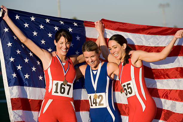 female athletes celebrating victory