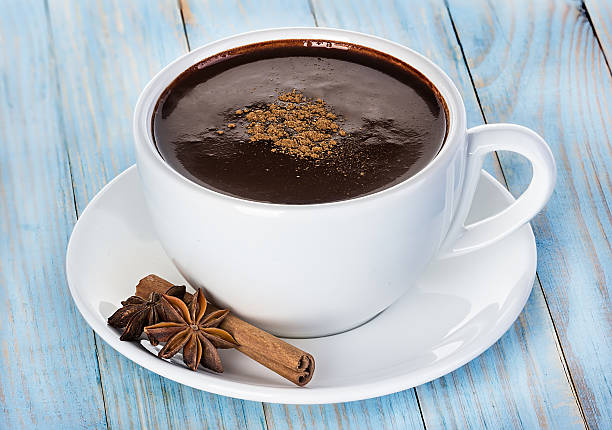 istock Hot chocolate on wooden table 530969667