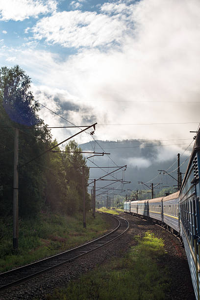 istock Passenger train going in the Carpathian Mountains 530969853