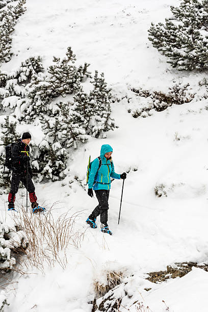 istock Tourists on the trail in winter 530970851