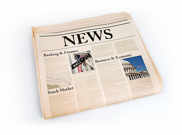 istock Folded Newspaper with economic news 530971359