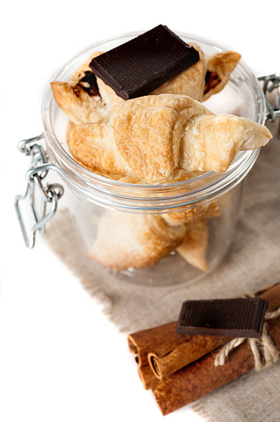 istock Croissants with pieces chocolate 530971473