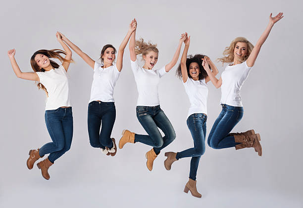 istock Celebration of success by jumping up 530977075