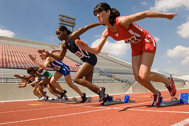 istock Group of female track athletes 530980129