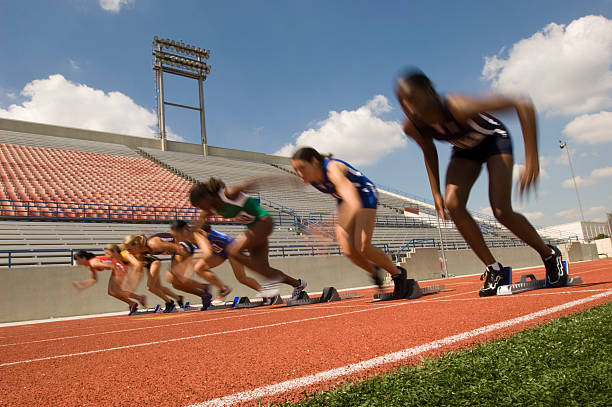 istock Group of female track athletes 530980133