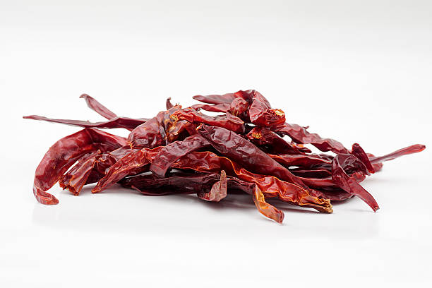 istock Dried red chili isolated on white background 530983039