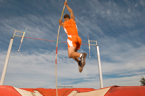 Pole vaulted taking off